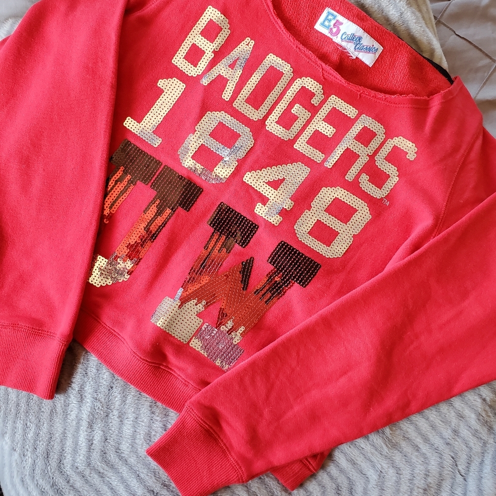Wisconsin Badgers off the shoulder sweatshirt
